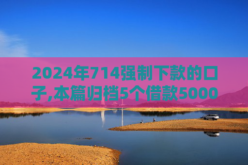 2024年714强制下款的口子,本篇归档5个借款5000秒到账的平台