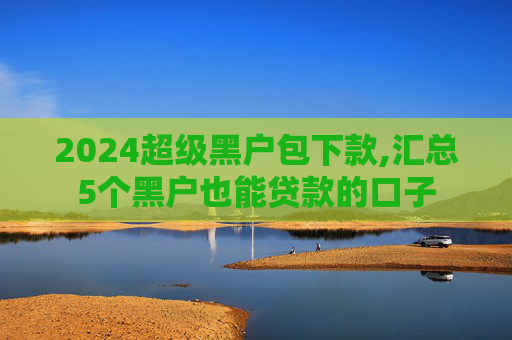 2024超级黑户包下款,汇总5个黑户也能贷款的口子