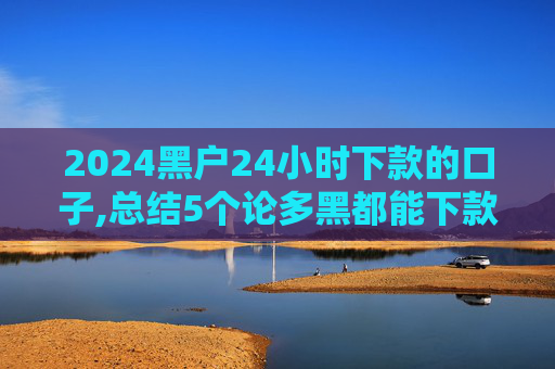 2024黑户24小时下款的口子,总结5个论多黑都能下款的口子  第1张