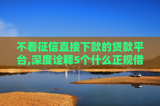 不看征信直接下款的贷款平台,深度诠释5个什么正规借钱平台不看信用