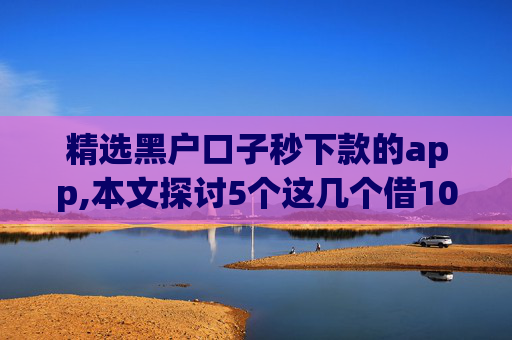 精选黑户口子秒下款的app,本文探讨5个这几个借1000不看征信秒下款